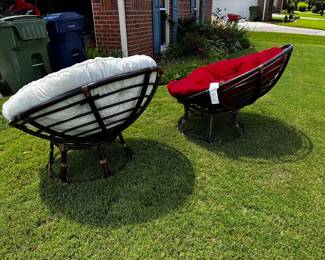 #049 Papasan Chair w/White Cushion - 46" Across $100.00