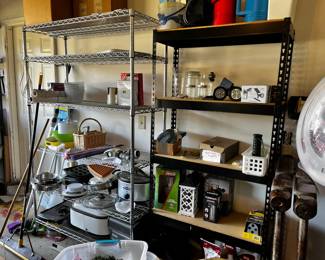 #104 black metal and fiber shelf 46x19x76 $65.00 #105 black metal and fiber shelf 46x19x76 $65.00 #106 metal silver shelf 34x15x72 $75.00