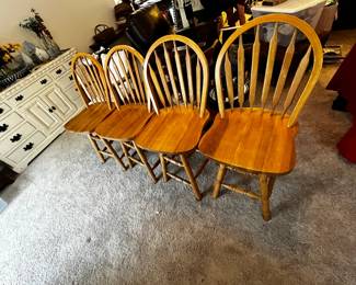 #025 Set of 4 Swivel Wood Bar Stools - Seat Height - 24" Tall $80.00