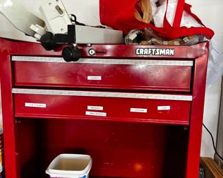 #052 Craftsman Tool Box w/2 drawers and open cabinet - 26.5x15x27 $20.00