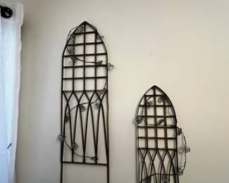 #030 Set of 2 Metal Wall Hanging Art - 28" Tall and 36" Tall $30.00