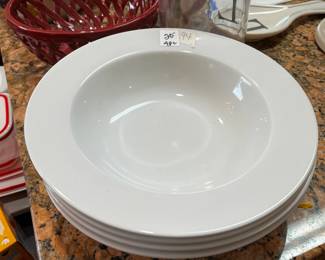 #094 4 White Pasta Bowls $20.00