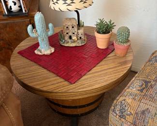 Barrel-Base Accent Table