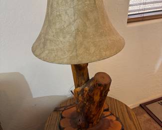 Pair Tree Trunk Lamps