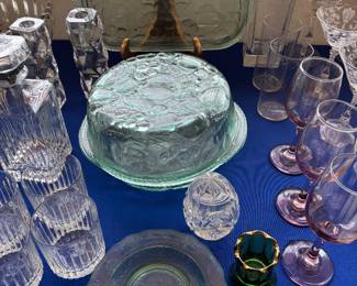 Vintage Green Depression Glass