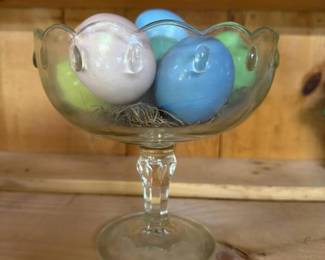 350 glasscompotedishwithpastelceramice