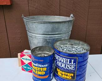 230 galvanizedmetalbucketcoffeecanswith