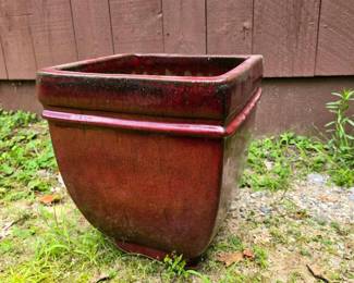 239 glazedredceramicsquareplanter