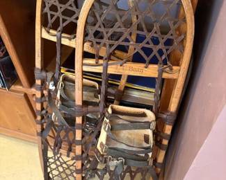 297 pairofllbeanwoodensnowshoeswithl