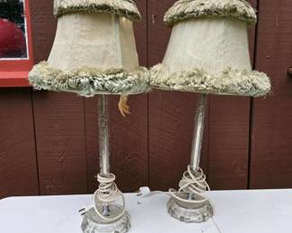 213 pairofglasstablelampswithfabricsh