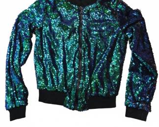 Charlotte Russe Sequin Zip-Up Jacket Small
