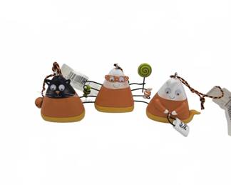 Hallmark Candy Corn Cat Halloween Ornaments