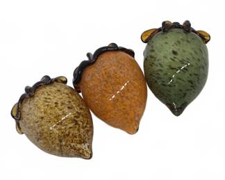 Blown Art Glass Decorative Acorns