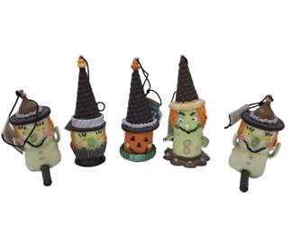 Halloween Witch and Pumpkin Ornaments Assortment