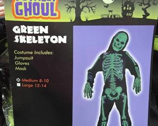 Totally Ghoul Green Skeleton Costume Set New