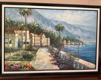 Coastal oil painting signed by Constantine 40x28