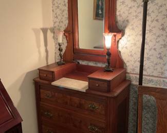 Antique Victorian walnut Vanity- 80x37x17