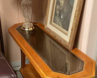 Glass top entry table-50x18x27