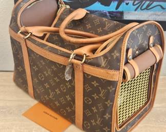 Louis Vuitton dog carrier great cond. $1750.