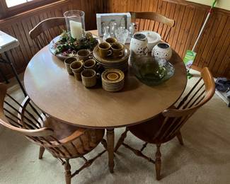 Vintage table by Fiberesin; four chairs by Nichols & Stone.