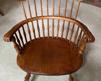 Closer look at one of the four Nichols & Stone chairs.