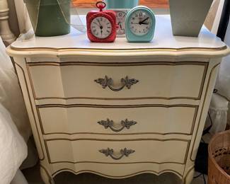 Dixie French Provincial three-drawer nightstand.