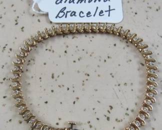 14K Gold 4 ctw Diamond Bracelet