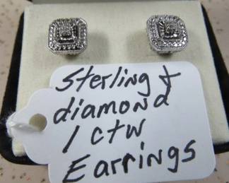 Sterling & Diamond 1 ctw Earrings