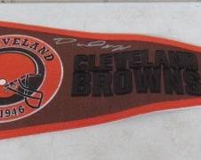 Browns Pennant Autographed by Nick Chubb & Denzel Ward