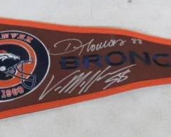 Broncos Pennant Autographed by Demaryius Thomas & Von Miller