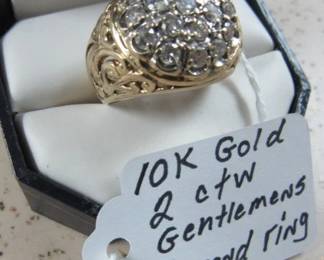 10K Gold 2 ctw Gentlemens Diamond Ring