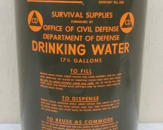Early 1960's Civil Defense Water Can w/Lid