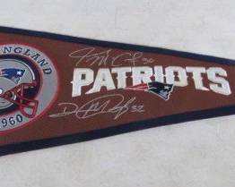 Patriots Pennant Autographed by Jason McCourty & Devin McCourty