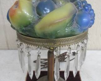 Antique Lamp w/Glass Fruit Shade