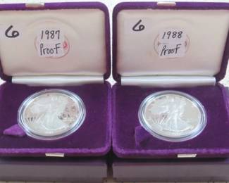 1987 & 1988 Proof Silver Eagles