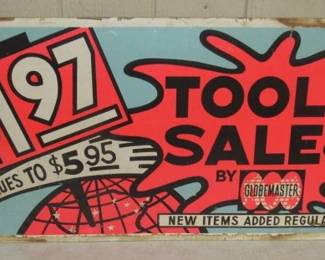 1970's Cardboard Tool Sale Sign