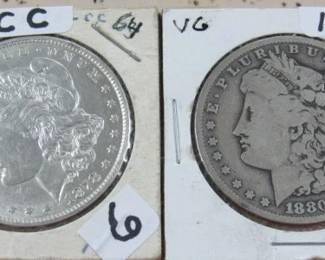1878 & 1880 Carson City Silver Dollars