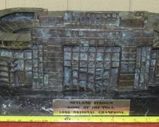 Bronze TN Vols Neyland Stadium on Marble Base