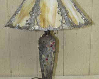 Slag Glass Shade Lamp