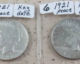 1921 Peace Silver Dollars