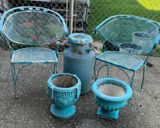 Painted Outdoor Furniture and Planters