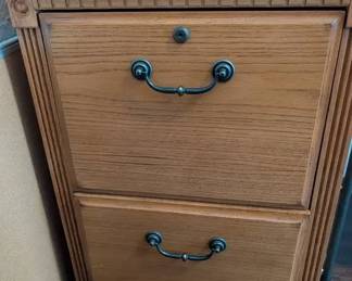 Wood File Cabinet and Supplies