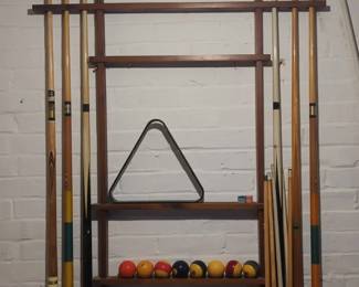 Vintage Pool Balls and Cues