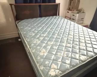 Wooden Bed with Mattress and Box Spring