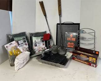 Grill Cover, Wood Chip Smoker Box, And Accessories