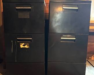 2 2drawer Black Metal File Cabinets