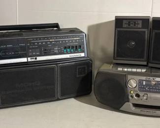 Magnavox D8300 Dual Deck Stereo Radio Cassette Recorder , Sony CFDV17 CD Radio Cassette Rec
