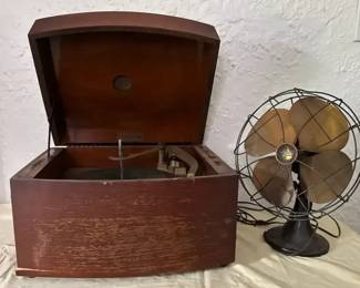Vintage Record Player and Fan