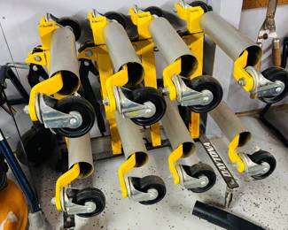 Daytona 1300lb Capacity Self-Loading Wheel Dollies w/ Storage Rack