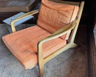 #26 - $800 - Mid century Lawrence Peabody Danish teak lounge chair 30Wx33Dx25H